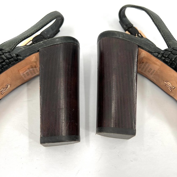 VINCE CAMUTO Signature Sandals Women 8.5 Green Paloma Braided Leather Block Heel - Picture 11 of 11